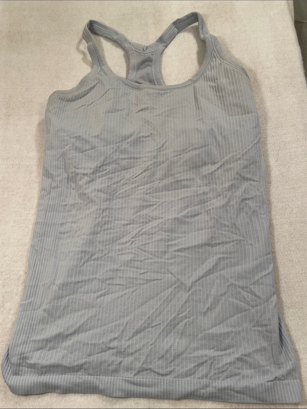 lululemon athletica Light Blue Ribbed Racerback Tank